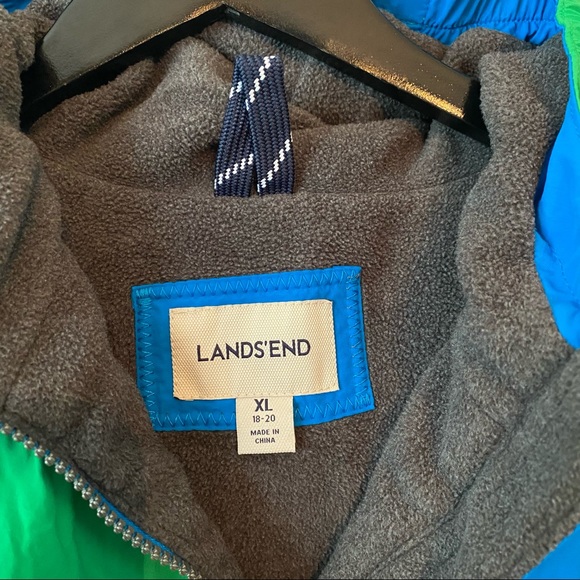 Lands’ End Boys Squall Grow-A-Long Fleece Lined Waterproof Winter Jacket Hood